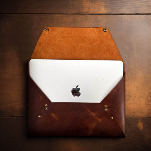 Custom Handcrafted Leather MacBook Sleeve